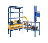 Etagère charge lourde avec 5 tablettes bleu