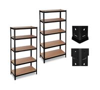 relaxdays 2 x étagère pour charges lourdes 180x90x60 en noir