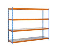 Étagère charge moyenne 500 à 600kg - 2000x2400x750 - 4 niveaux Bleu/Orange - SIMON RACK - 8435104990896