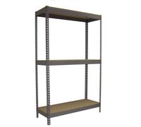 Étagère charge moyenne 500 à 600kg - 2000x2400x900 - 3 niveaux Gris/Bois - SIMON RACK - 8435104976159