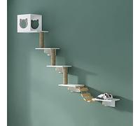 Étagère Chat Murale, Parcours Mural pour Chat, Mur d'escalade Économiseur d'Espace pour Chat, Mobilier pour Grimper Dormir Jouer