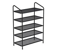 Etagere Chaussure,Multifonction Étagère À Chaussures En Maille De Fer Métallique Organisateur Stockage Multifonctionnel Étagères Support Pour Salon Entrée Chambre Banc de Rangement(Black,5 Tier)