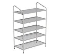 Etagere Chaussure,Multifonction Étagère À Chaussures En Maille De Fer Métallique Organisateur Stockage Multifonctionnel Étagères Support Pour Salon Entrée Chambre Banc de Rangement(White,5 Tier)
