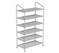 Etagere Chaussure,Multifonction Étagère À Chaussures En Maille De Fer Métallique Organisateur Stockage Multifonctionnel Étagères Support Pour Salon Entrée Chambre Banc de Rangement(White,6 Tier)