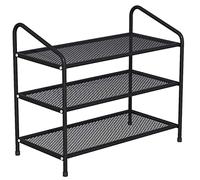 Etagere Chaussure,Multifonction Étagère À Chaussures En Maille De Fer Métallique Organisateur Stockage Multifonctionnel Étagères Support Pour Salon Entrée Chambre Banc de Rangement(Black,3 Tier)