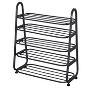 Etagere Chaussure,Multifonction Étagère À Chaussures Simple En Métal Fer Forgé Avec Support De Rangement Pour Roulettes Pour Chambre Coucher D'entrée Couloir Banc de Rangement(Black,60*25*80cm)