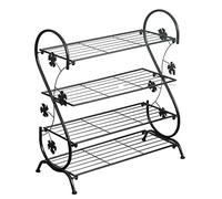 Étagère Chaussurese Meuble à Chaussures Porte-chaussures En Fer Forgé Sculpté Dans L'entrée Avec Semelle Intérieure En Plastique Porte-chaussures En Métal À 4 Couches Pour Le Salon Rangement des Chaus