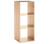 Etagère colonne 3 cases Mix ""Effet chêne"" Atmosphera