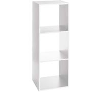Etagère colonne 3 cases Mix ""Effet chêne"" Blanc Atmosphera