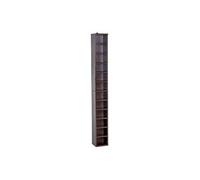 Étagère colonne armoire de rangement CD 12 compartiments 21L x 20l x 175H cm capacité max. 204 CD coloris noyer foncé Noyer G