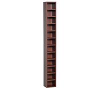 HomCom Étagère colonne CD/DVD – 12 compartiments, 204 CD – 21×20×175 cm Marron