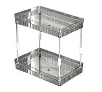 Étagère compacte à plusieurs niveaux pour comptoir de salle de bain pour organiser efficacement le maquillage, les soins de la peau et les articles de toilette dans des espaces restreints (2 niveaux