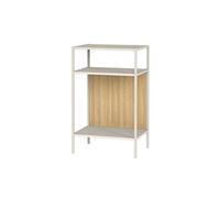 Etagère console de rangement 3 niveaux cachemire et chêne naturel 40x65x30 cm
