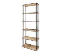Etagère contemporaine effet chêne - 6 niveaux VIZA