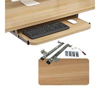 Étagère coulissante pour Clavier sous Le Plateau de Clavier de Bureau - Fabriquée avec des Rails coulissants en métal et Un Plateau en Bois - Plate-Forme de Souris 54 60 70 cm - pour la mais