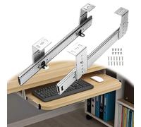 Étagère coulissante robuste sous le bureau - Capacité de 60 kg - Coulisses de tiroir avec vis coulissantes pour une nification facile de l'espace de travail - Parfait pour l'installation à domicile ou