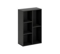 Etagère cube - bibliothèque - rangement 5 compartiments - dim. 50 x 24 x 80 cm - noir