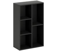 Étagère Cube - Bibliothèque - Rangement 5 Compartiments - Dim. 50 X 24 X 80 Cm - Noir Noir