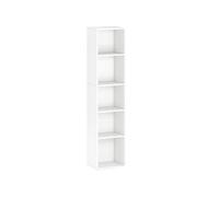 HOMCOM Bibliothèque, étagère de Rangement 5 Niveaux, Meuble de Rangement avec étagères réglables pour Salon, Chambre à Coucher, Bureau, 30 x 24 x 133,5 cm, Blanc