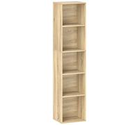 HOMCOM Bibliothèque, étagère de Rangement 5 Niveaux, Meuble de Rangement avec étagères réglables pour Salon, Chambre à Coucher, Bureau, 30 x 24 x 133,5 cm, Bois Naturel