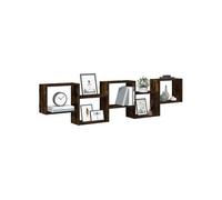 Vidaxl Étagère Cube Murale 5 Compartiments Chêne Fumé Bois Ingénierie Marron