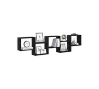vidaXL Étagère cube murale 5 compartiments noir bois d'ingénierie 859996