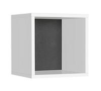 Etagère cube murale coloris blanc, gris anthracite - longueur 33 x profondeur 19 x hauteur 33 cm