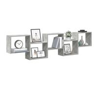 vidaXL Étagère cube murale 5 compartiments gris béton bois ingénierie