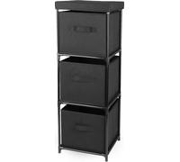 Etagère cubique et 3 tiroirs en tissu - 82 x 31 cm - Etagère sur pied en métal avec 3 boîtes en non-tissé