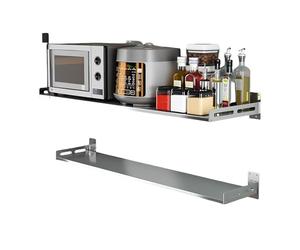 Étagère Cuisine Inoxydable Étagère Métallique Murale Amovible, Range Cuisine pour Organisateur Et Rangement Restaurant, Bar, Maison, Garage Et Buanderie(80x25cm/31.5x9.8in)
