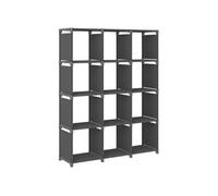 Étagère d affichage 12 cubes Gris 103x30x141 cm Tissu Gris G