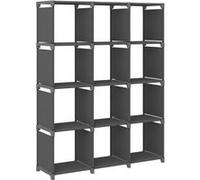 Etagère d affichage 12 cubes Gris 103x30x141 cm Tissu