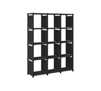 Etagère d affichage 12 cubes Noir 103x30x141 cm Tissu