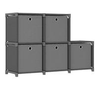 Etagère d affichage 5 cubes et boîtes Gris 103x30x72,5 cm Tissu
