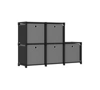 Etagère d affichage 5 cubes et boîtes Noir 103x30x72,5 cm Tissu