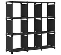 Étagère d affichage 9 cubes Noir 103x30x107,5 cm Tissu