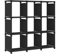 vidaXL ¿¿tag¿¿re d'affichage 9 cubes Noir 103x30x175,5 cm Tissu