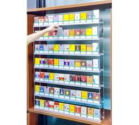 Étagère D’Affichage De Cigarettes 2-6 Couches, Support à Cigarettes Mural, Vitrine en Acrylique, Support D’Affichage Portable à Poussoirs Transparents, Po, One Color, 68x10x56cm