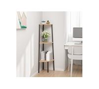 vidaXL Étagère d'angle 3 niveaux Marron clair et noir 45,5x31,5x120 cm