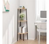 Etagère d angle 3 niveaux Marron clair et noir 45,5x31,5x120 cm
