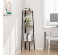 Étagère d angle 3 niveaux Marron foncé et noir 45,5x31,5x120 cm Brun G