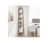 Vidaxl Étagère D'angle 5 Niveaux Marron Clair Et Noir 45,5x31,5x180 Cm Multicolore