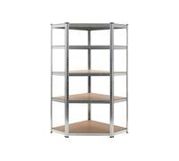 Etagère d angle à 5 niveaux Argenté Acier et bois d ingénierie