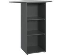 Étagère d‘angle avec 2 tablettes en mélamine coloris graphite - longueur 66 x hauteur 98 x profondeur 66 cm -PEGANE- Gris G