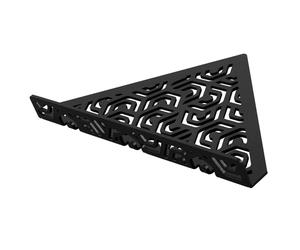 Étagère d’angle de douche en aluminium, noir, avec barre de retenue - TI-SHELF PENTA