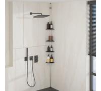 Étagère d’Angle de Douche Télescopique 4 Niveaux Argenté Support Mural vidaXL