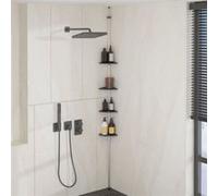Étagère d’angle de douche télescopique à 4 niveaux Argenté argenté et gris G