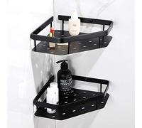 Étagère d’Angle de Salle de Bain en Laiton nizer avec Design Triangle Finition Or brossé Noir Salle de Bain Douche Caddy et Porte-shampoing