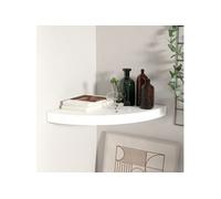 vidaXL Étagère d'angle murale flottante Blanc brillant 35×35×3,8 cm MDF