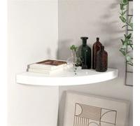 vidaXL Étagère d'angle murale flottante Blanc brillant 35×35×3,8 cm MDF